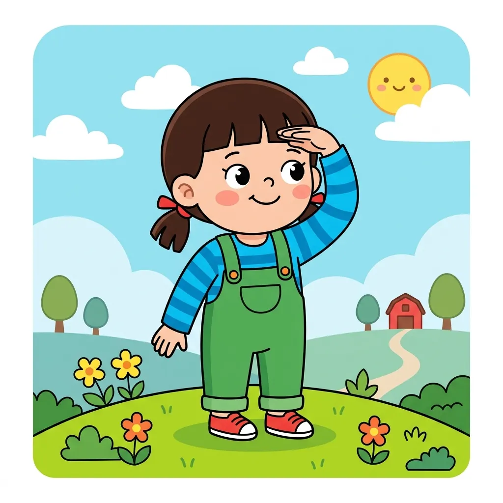 Minh hoạ chữ 看 (nhìn, xem)