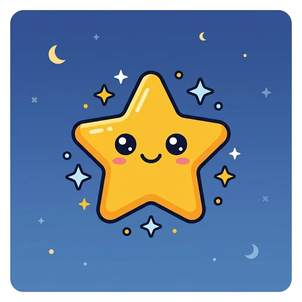 Minh hoạ chữ 星 (ngôi sao)